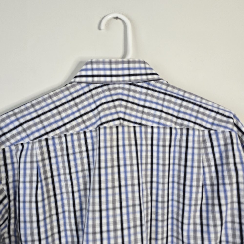 NWT Turnbull & Asser Long Sleeve Button Down Shirt 15.5 Blue/Gray Check Plaid - Picture 8 of 12